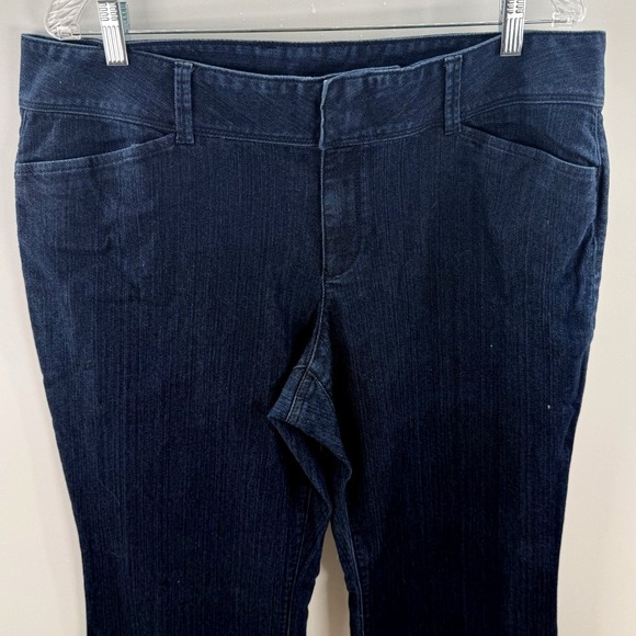LOFT Curvy Trouser Dark Wash Denim Jeans Bootcut Stretch‎ Women's Size 16 - Picture 1 of 13